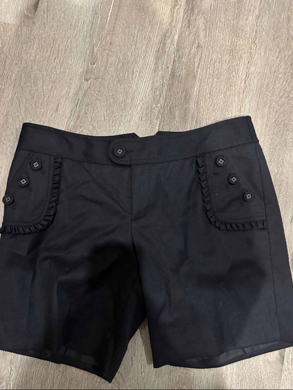 Juicy Couture Black Shorts with Lace Trim and Label